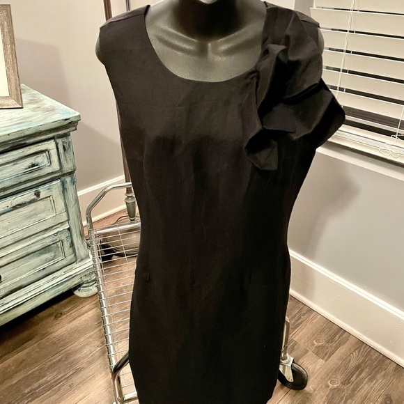 ANTHRO Burlapp Shift Dress w/ Bow Rare - Picture 2 of 8